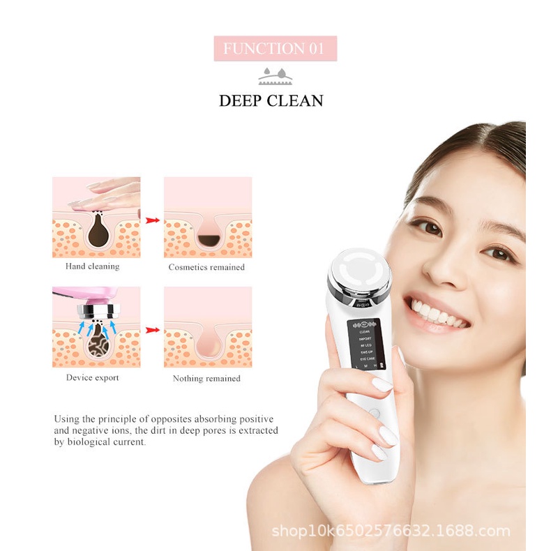 Thiết bị mát xa chăm sóc da mắt bằng sóng siêu âm EMS led hạt photon chống nếp nhăn lão hóa trẻ hóa