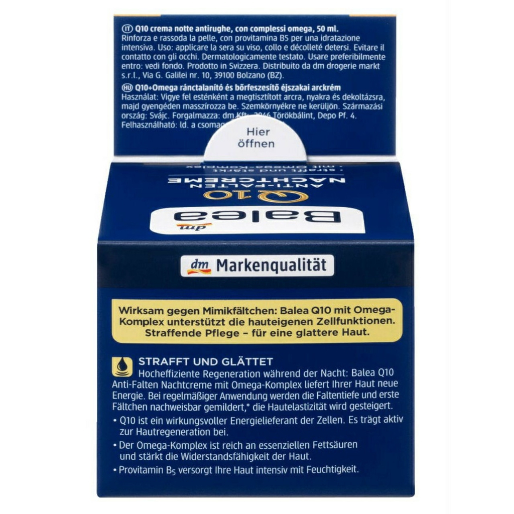 [Khuyến mại sốc] Kem Dưỡng Da Balea Q10 Anti Falten Chống Lão Hóa Ngày-Đêm, 50 ml - Hàng xách tay Đức