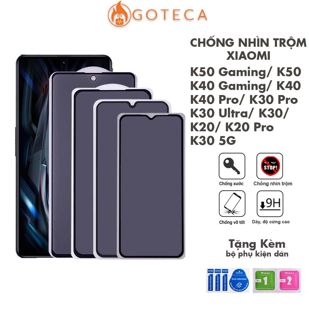 Kính cường lực Chống nhìn trộm Redmi K40 gaming K50 Gaming K50 K30 Pro K30 5G K20 Dày dặn bảo vệ sự riêng tư - [CNT]