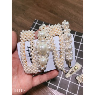 Sét 4 kẹp tóc đính hạt cho bạn gái