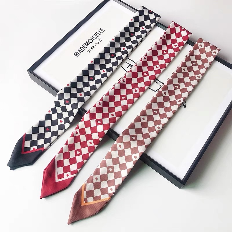 Khăn quấn túi xách kẻ ô size 100x5.5cm