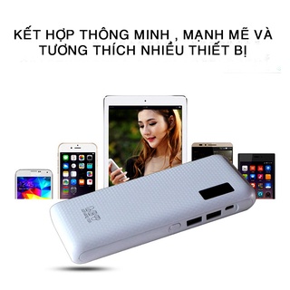 SẠC DỰ PHÒNG L8 công suất 20000mAh tích hợp sẵn đèn LED nhựa hiển thị lượng pin sạc nhanh 2.1A 2 Cổng ra USB tiện lợi