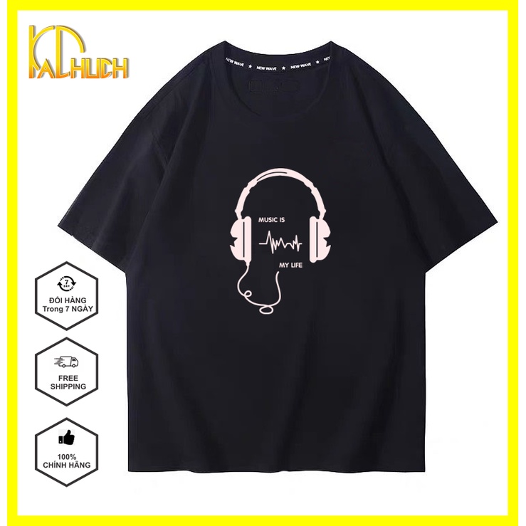 ÁO THUN NAM NỮ UNISEX FORM RỘNG IN MUSIC IS MY LIFE (NHIỀU MÀU)