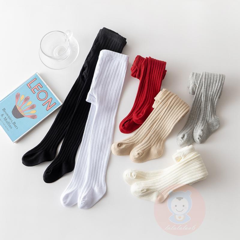 Laa6-infant Quần Tất Bé Gái Với Màu Trơn, Eo Thun Đôi Kim Pit Strip