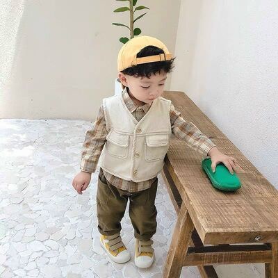 BÁN SỈ - COMBO 2 ÁO BÒ GILE XANH BE CHO BÉ TRAI BT163