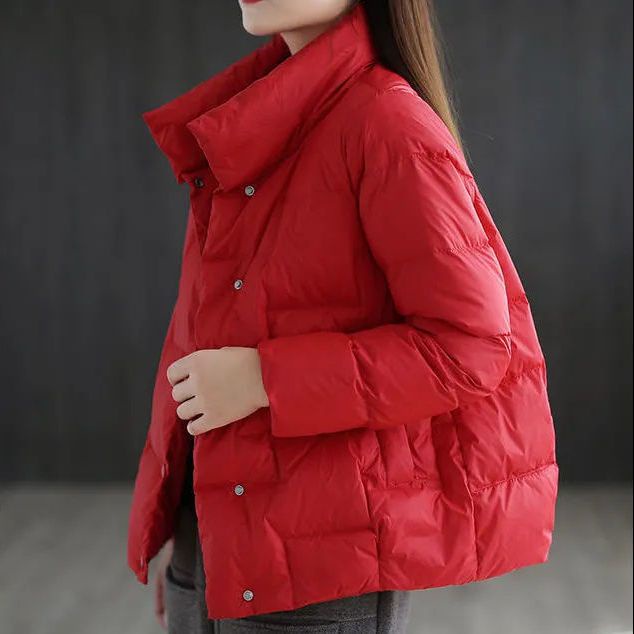 Áo Khoác Phao Đệm Cotton Màu Trơn Cổ Đứng Phong Cách Hàn Quốc Thời Trang Mùa Đông Mới Cho Nữ