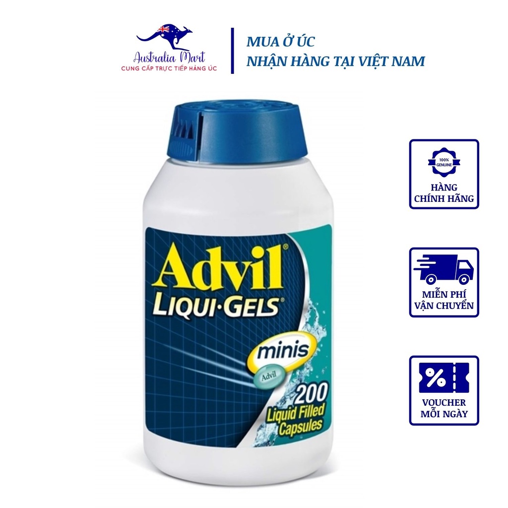 Viên Uống Giảm Đau Advil Liqui-Gels 200mg 160 Liquid Capsules Chính Hãng Mỹ 200 Viên