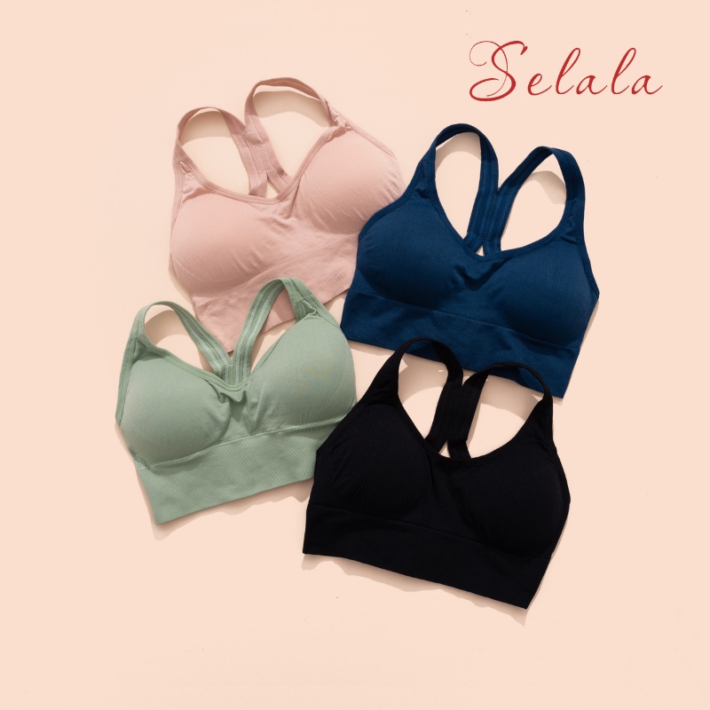 Áo Bra Tập Gym Yoga Selala Cotton Siêu Thấm Hút Siêu Co Giãn Đệm Mỏng Thoải Mái AGY11
