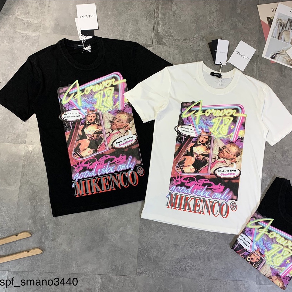 Áo thun tay lỡ Mikenco Party Baby MOSSSHOP - Áo phông nam nữ unisex phong cách hàn quốc ulzzang form rộng 65kg