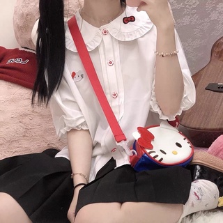 Blouse thêu hình hello kitty hãng blurred bear