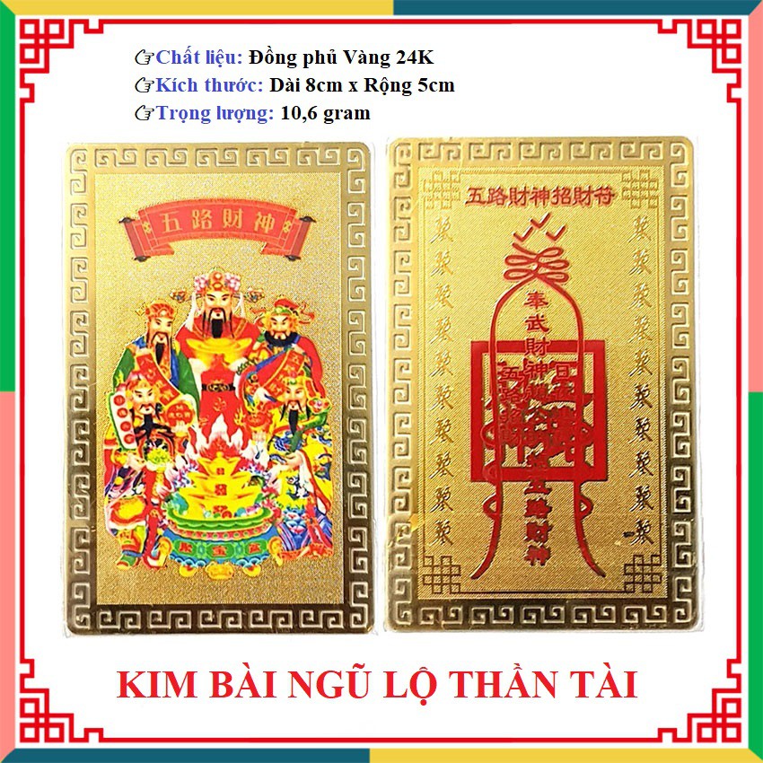 Kim Bài Ngũ Lộ Thần Tài - Phù Ngũ Lộ Thần Tài khai vận mở cung Tài Lộc - PHONG THỦY LIÊN HOA | BigBuy360 - bigbuy360.vn