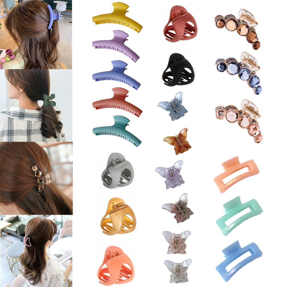 Kẹp Tóc Hình Chữ Nhật Bằng Nhựa Acrylic Phong Cách Hàn Quốc