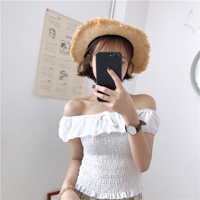 SALE Áo trễ vai bo eo