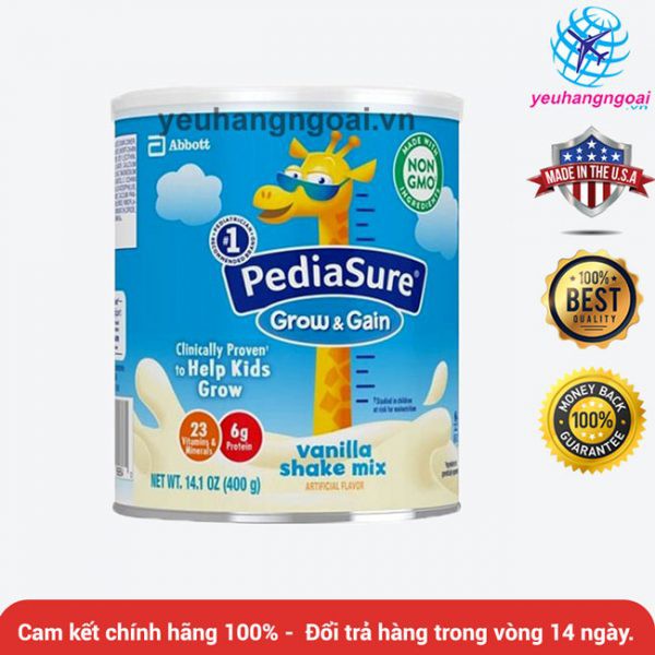 Sữa PediaSure Grow & Gain 400g giúp tăng trưởng chiều cao vượt trội của Abbott Mỹ