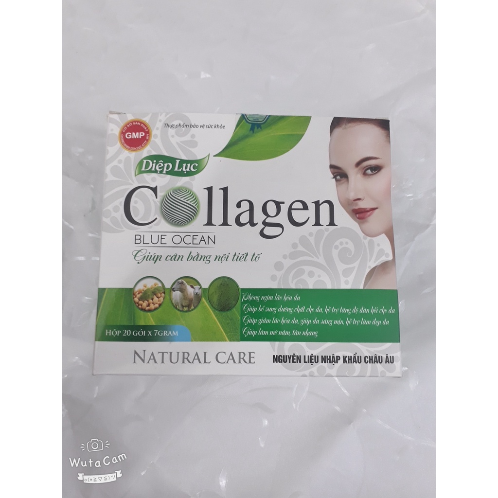 COLLAGEN DIỆP LỤC gói, giúp cân bằng nội tiết tố, giúp mờ nám, giúp giảm lão hóa da, làm căng, sáng da, khỏe tóc và móng