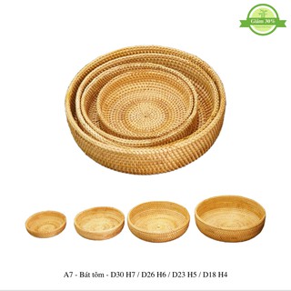 Bát tôm A7 I Giỏ mây tre đan I Hàng xuất dư cao cấp