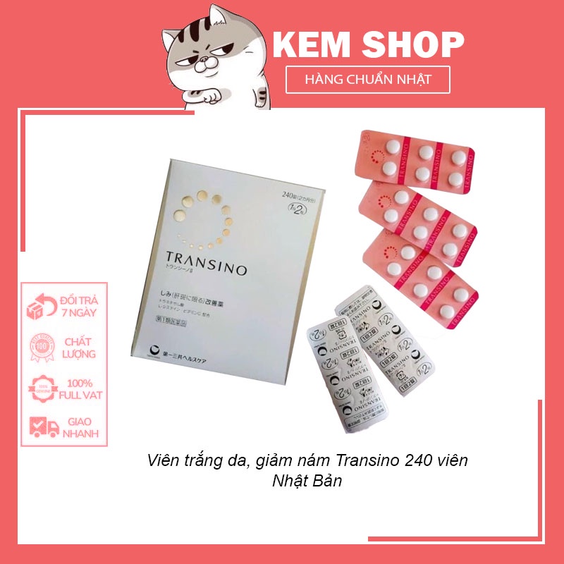 Viên trắng da, giảm nám Transino 240 viên Nhật Bản