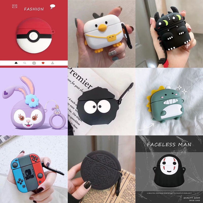 Vỏ bảo vệ hộp sạc tai nghe hoạt hình dễ thương silicon mềm Bluetooth T33 cho Haylou/ Hey moripods