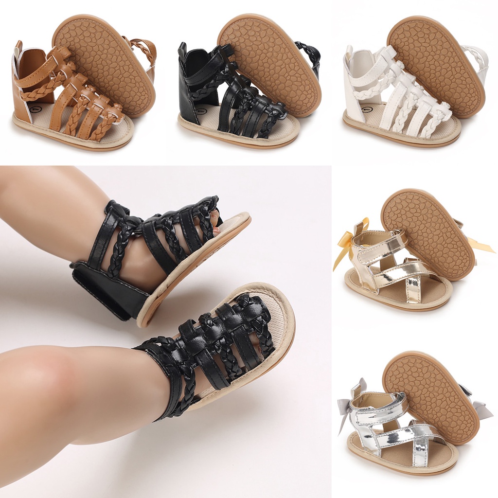 Xăng đan Đế Mềm Chống Trượt Thiết Kế Rỗng Dành Cho Bé Gái 1 Tuổi Walkers