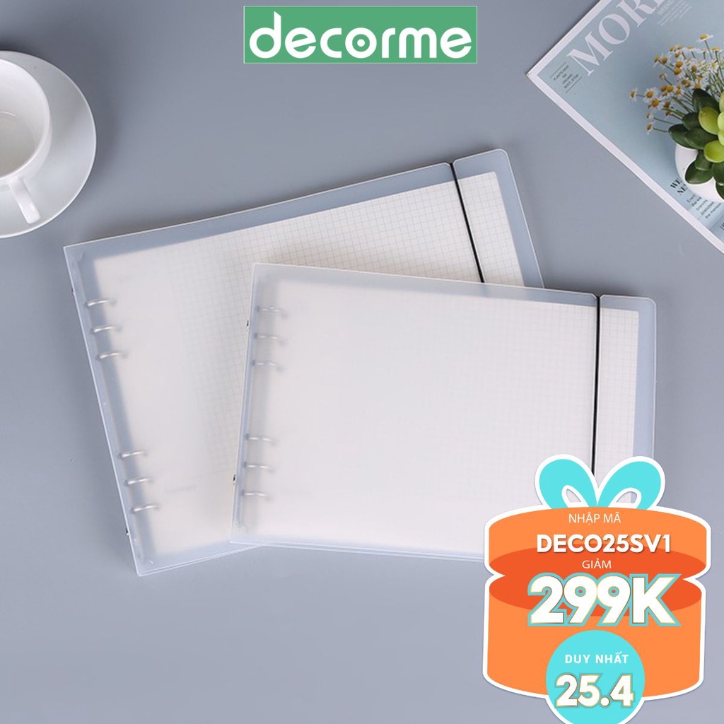 Bìa sổ còng 6 lỗ A4 B5 khổ giấy NGANG phụ kiện văn phòng phẩm DecorMe