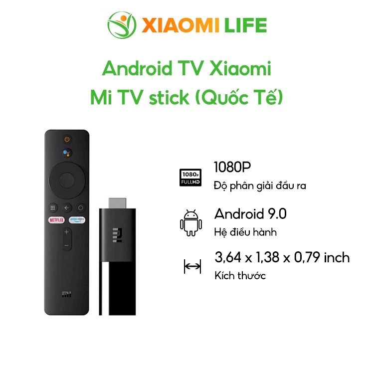 Bộ Điều Khiển TV - Mi TV Stick Android TV 1080p - Bản Quốc tế