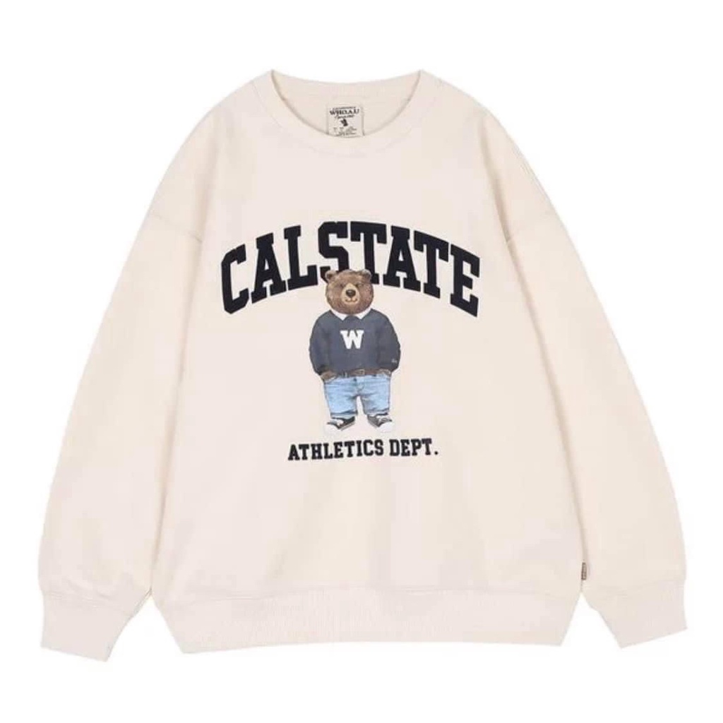 Áo sweater nữ form rộng polo nỉ WHO.AU