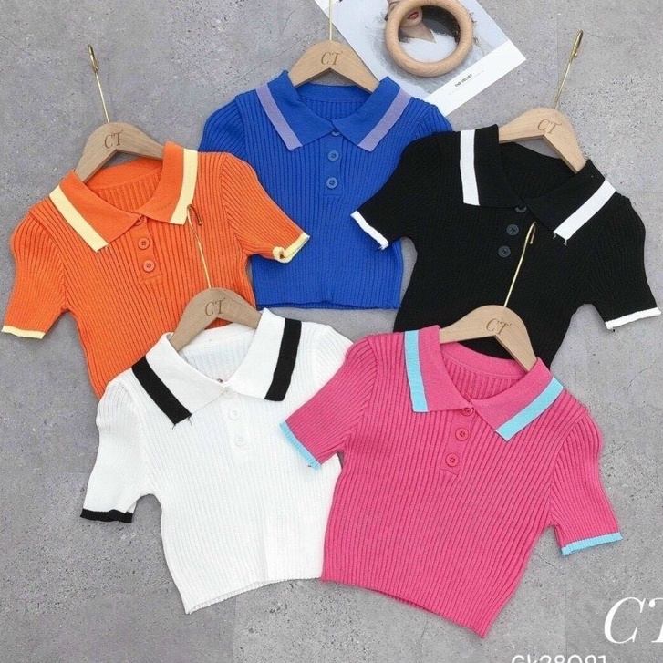 Croptop Nữ Cổ Đức Motoghi, Áo Polo Nữ Hàng Quảng Châu Loại 1