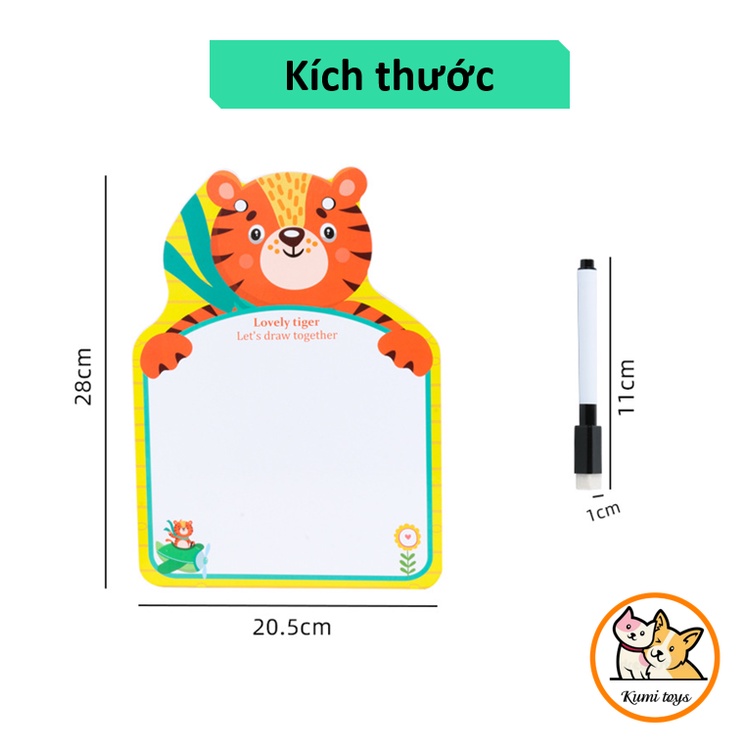 Bảng vẽ 2 mặt bằng gỗ kèm bút dạ Kumi toys cho bé thỏa sức sáng tạo