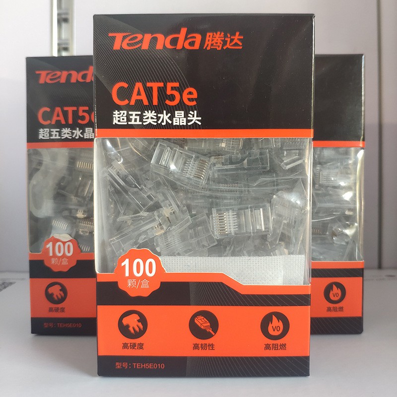 [Chính Hãng] Đầu RJ45 Tenda TEH5E010 Cat5e 100 cái / Hộp