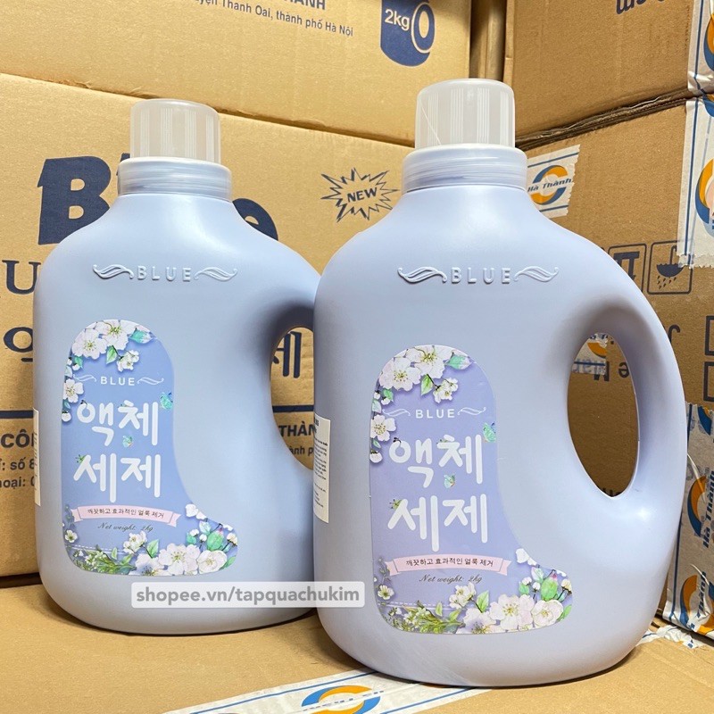 [LẺ = SỈ] Nước giặt BLUE Hàn quốc Bình 2KG thơm ngát hương hoa - tapquachukim