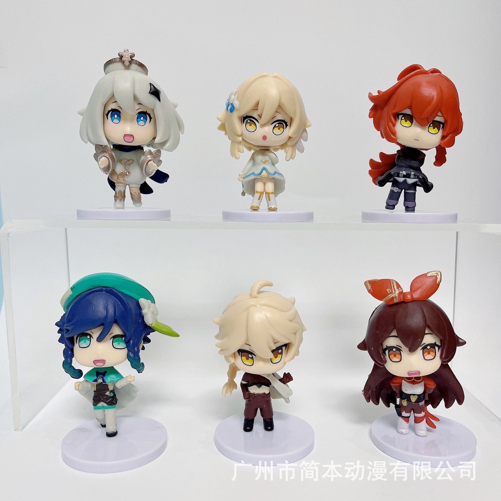 Bộ 6 mô hình nhân vật Mondstadt genshin Impact  ( Paimon Nhà lữ hành Diluc Venti Amber )