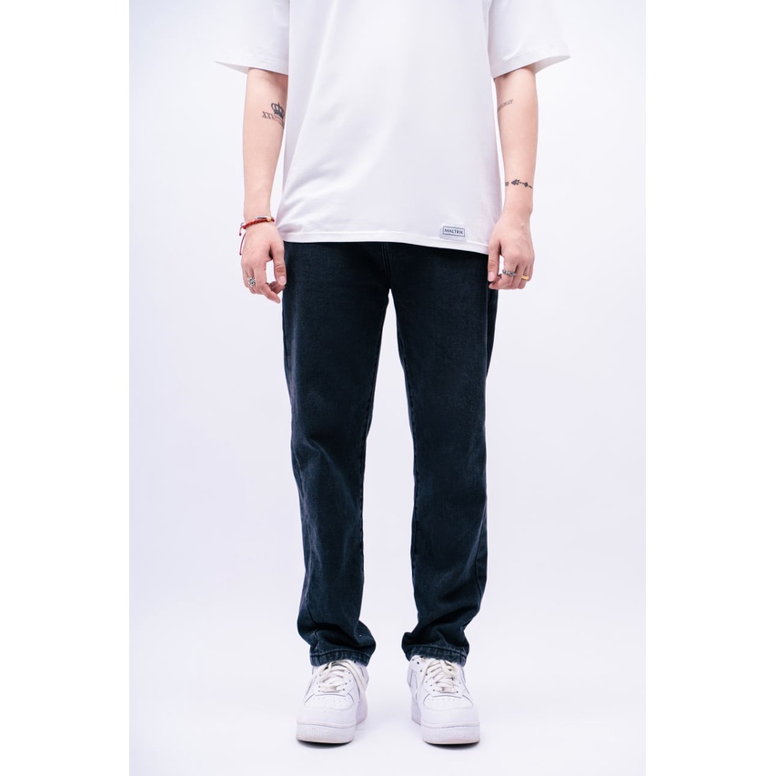 Quần jean baggy nam MALTRIK cạp cao màu xám, quần bò ống côn Bigsize có size lớn đến 110kg
