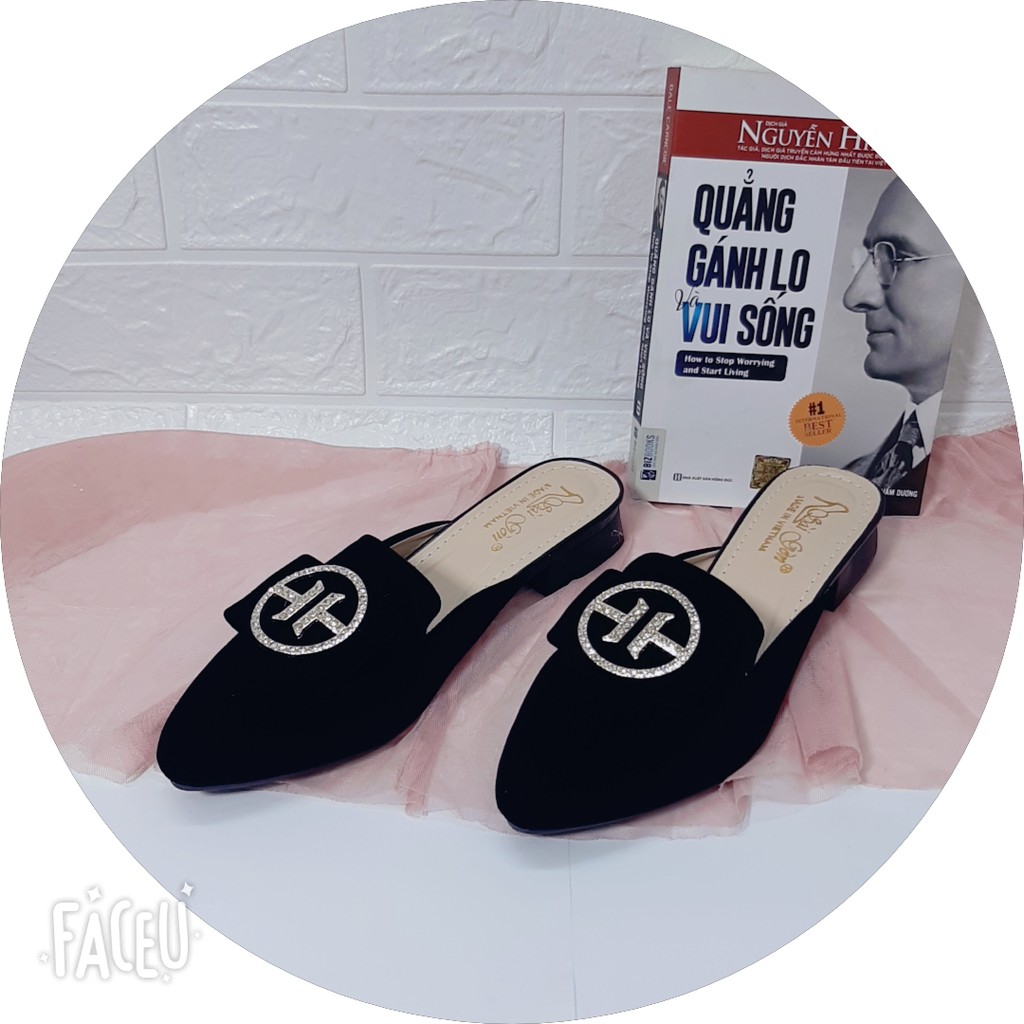 Giày Sục nữ - Sục nhung khóa đá lấp lánh | BigBuy360 - bigbuy360.vn