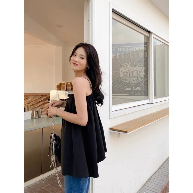 Áo 2 dây cổ vuông trơn phong cách Hàn Quốc BÈO CLOSET | BigBuy360 - bigbuy360.vn