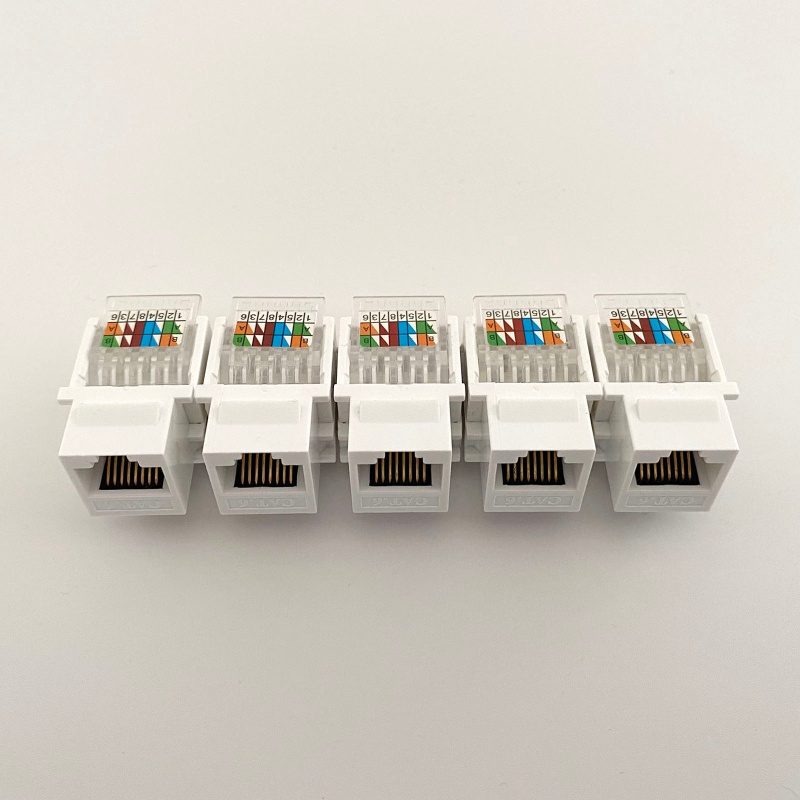 Bộ 5 Jack Cắm Chuyển Đổi RJ45 CAT6 Màu Trắng Chất Lượng Cao