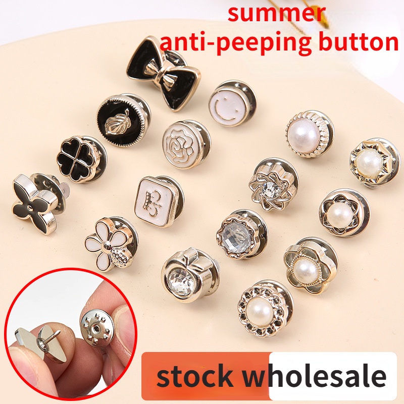 Nút Áo Khoác cardigan Trang Trí Áo Sơ Mi Không Đường May Tháo Rời Được Xiaoxiangfeng Cho Nữ