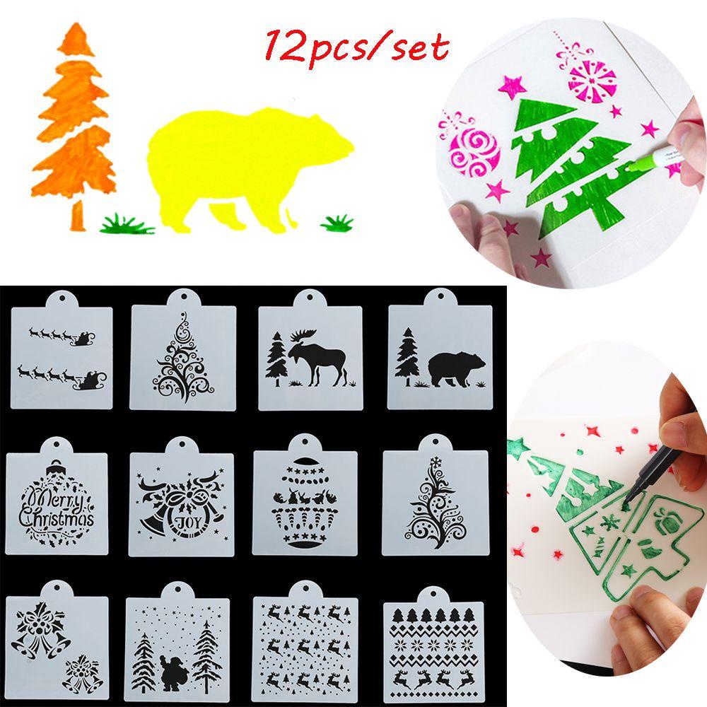 Set 12 Khuôn Cắt Dập Nổi Trang Trí Album Thủ Công DIY Mới