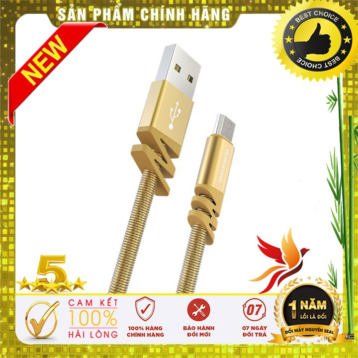 Cáp sạc BOROFONE BX27 MicroUSB (Lò xo inox, 1m)