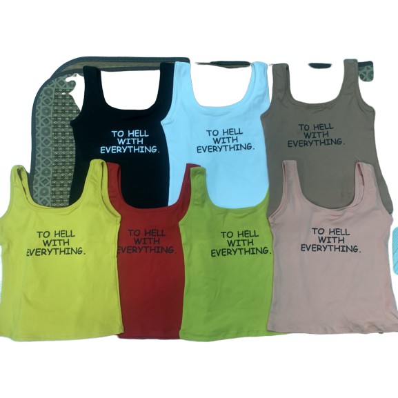 Áo ba lỗ in chữ to hell cực dễ thương xinh xắn cho mùa hè xinh