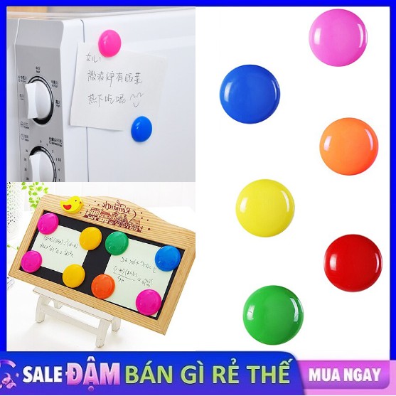 Combo 10 Viên Nam Châm Tròn Dán Tủ Lạnh, Hít Tủ Lạnh Nhiều Màu Mini Dễ Thương ,Lưu Những Ghi Chú Qua Giấy note