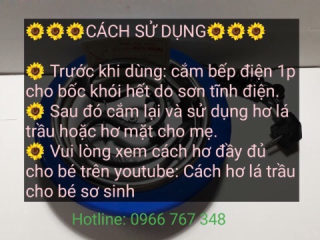 Bếp hơ lá trầu cho mẹ và bé