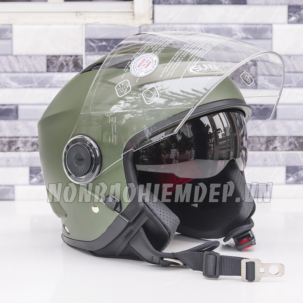 Nón bảo hiểm 3/4 hai kính Sunda 617 - Chính hãng 100% - Bảo hành 12 tháng