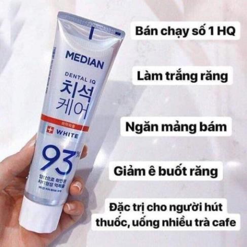 Kem đánh răng trắng sáng và chống sâu răng Median Dental IQ 93% Hàn Quốc 120g giúp da trắng sáng tự nhiên