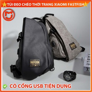✅ Túi đeo chéo Xiaomi Fashfish, có cổng sạc usb. Balo đeo chéo thời trang chống thấm nước.