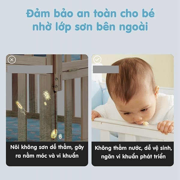 Nôi Cũi Umoo Đa Năng Gỗ Thông Cao Cấp