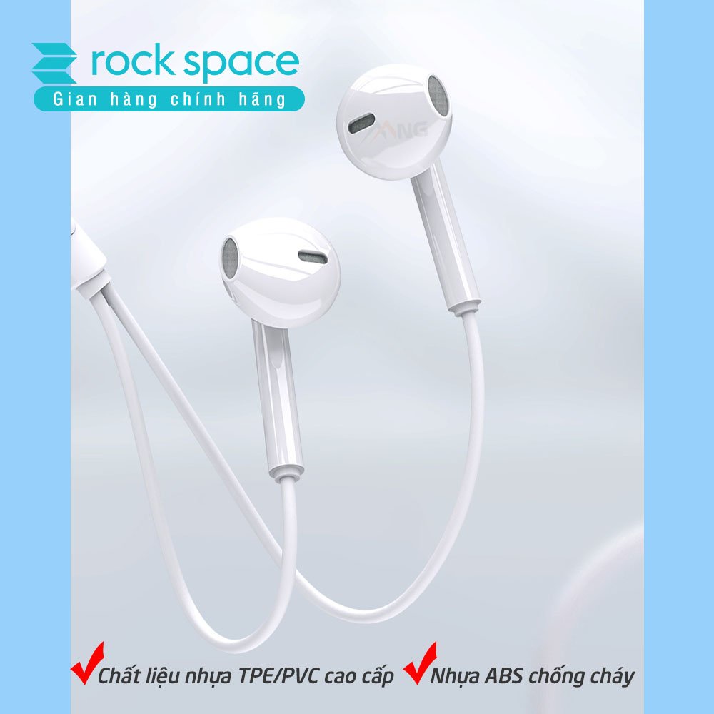 Tai nghe nhét tai có dây Rockspace ES05 cho iphone, samsung, Huawei, Vsmart, có mic, jack cắm 3.5 - Hàng chính hãng