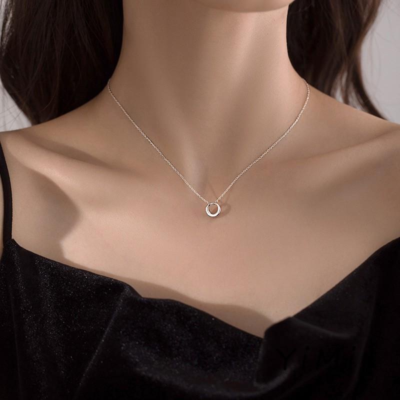 Vòng cổ choker mặt hình tròn nhiều màu sắc phong cách hàn quốc