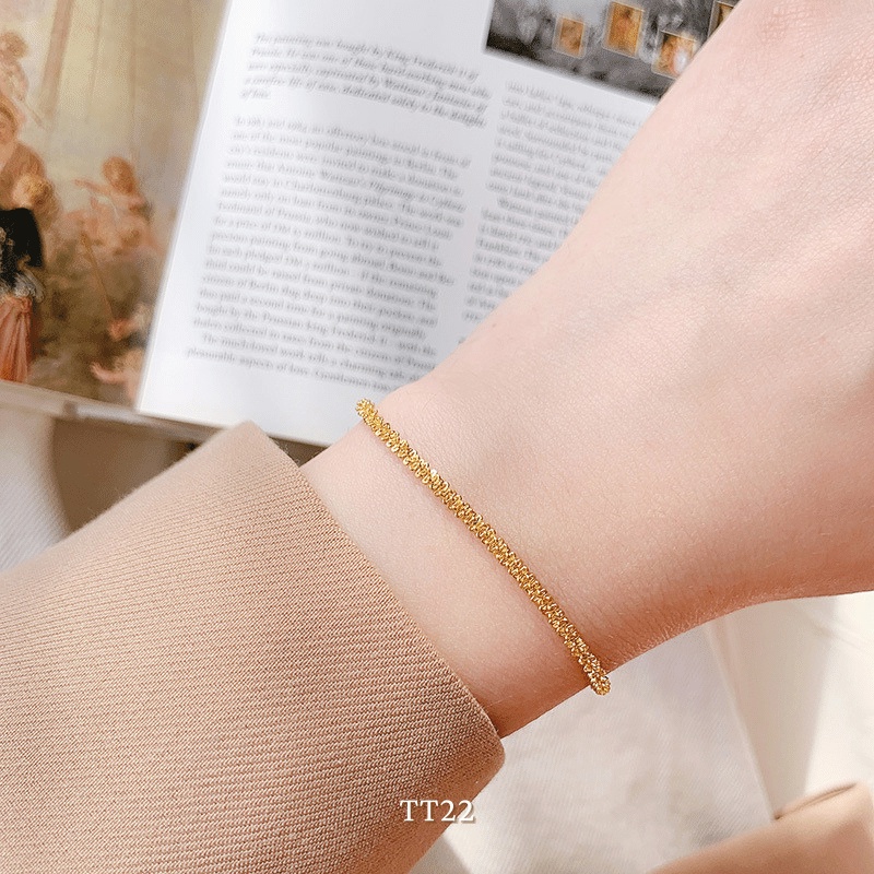 Vòng tay titan không đen gỉ basic thời trang unisex hottrend Annie TT22