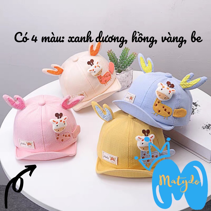 Mũ cho bé gái bé trai nón lưỡi trai hình hươu cao cổ đáng yêu phụ kiện trẻ em MU018