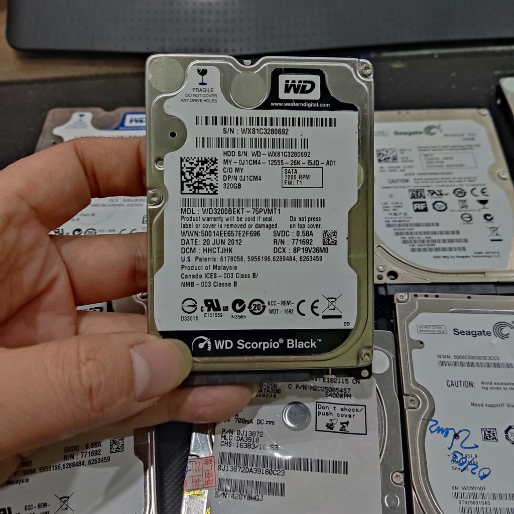 Ổ cứng hdd 250gb 320gb 500gb - Bóc máy - WD Seagate Hitachi HGST Toshiba - sức khỏe 100% - Bảo hành 6 tháng